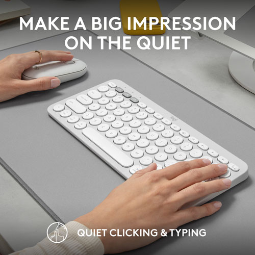 Logitech Pebble 2 Bluetooth Optical Ergonomic Keyboard & Mouse Combo for Mac - White