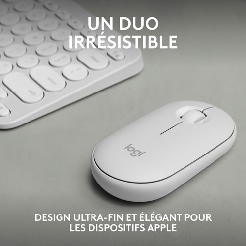 Logitech Pebble 2 Bluetooth Optical Ergonomic Keyboard & Mouse Combo for Mac - White