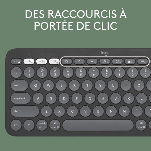 Logitech K380s Wireless Slim TKL Keyboard with Customizable Shortcuts - Tonal Graphite