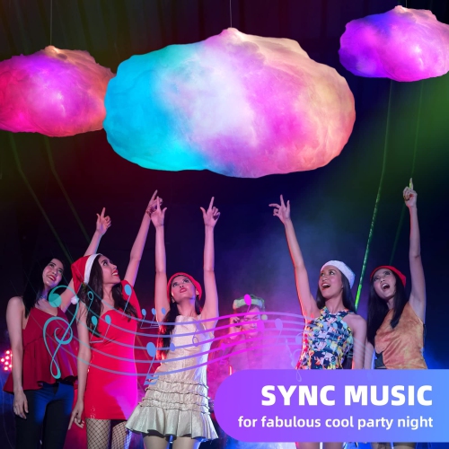 RGB Rainbow LED Cloud Light for Bedroom, Music Sync Floating Glow Cloud Lamp with RF Remote and App Control, Cloud LED Lights Decor for Kid Room,