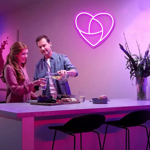 Love Neon Lamp, Light up LED Heart Pink Sign with USB Powered, Art Wall Home Room Table Decor for Kids Birthday Girls Women Wedding Party Valentines