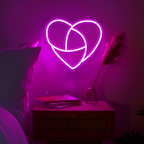 Love Neon Lamp, Light up LED Heart Pink Sign with USB Powered, Art Wall Home Room Table Decor for Kids Birthday Girls Women Wedding Party Valentines