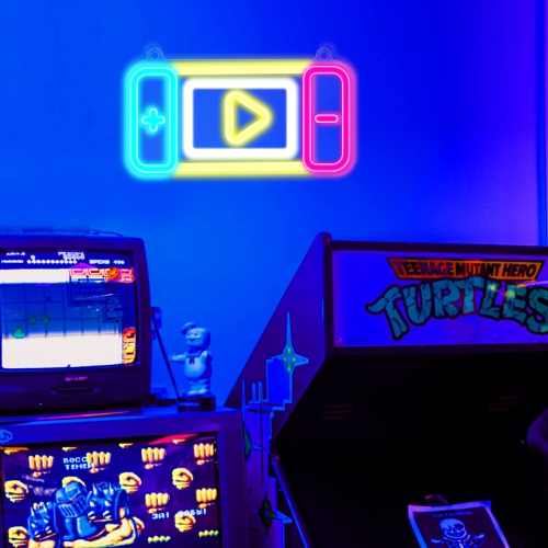 Game Console Controller Neon Signs, Light up Acrylic LED lamp with USB Powered, Wall Home Decor for Boy Teen Gamer Kid Gaming Room Birthday Christmas