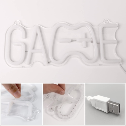 Cool Game Shaped Neon Signs, Light up LED Blue Neon Lights with Stand - Best Gaming Wall Room Party Decor Accessories -Birthday Gift for Teen Boys