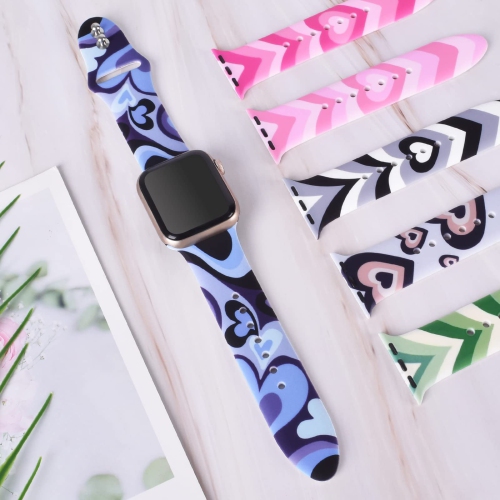 Apple Watch Band 38mm 40mm 41mm for Women Men, Soft Silicone Replacement Strap Sport Band for iWatch Band Series SE/SE 2/9/8/7/6/5/4/3/2/1
