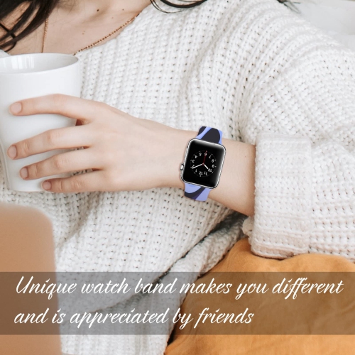 Apple Watch Band 38mm 40mm 41mm for Women Men, Soft Silicone Replacement Strap Sport Band for iWatch Band Series SE/SE 2/9/8/7/6/5/4/3/2/1