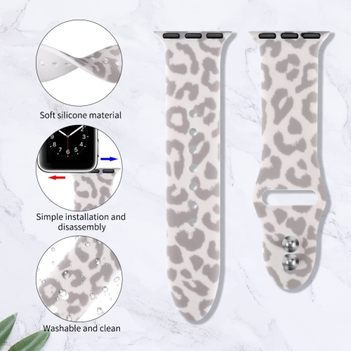 Apple Watch Band 38mm 40mm 41mm for Women Men, Soft Silicone Replacement Strap Sport Band for iWatch Band Series SE/SE 2/9/8/7/6/5/4/3/2/1