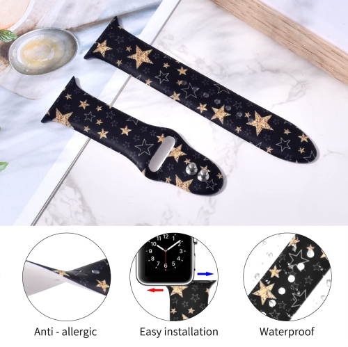 Apple Watch Band 38mm 40mm 41mm for Women Men, Soft Silicone Replacement Strap Sport Band for iWatch Band Series SE/SE 2/9/8/7/6/5/4/3/2/1