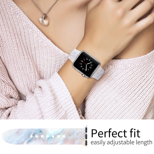 Apple Watch Band 38mm 40mm 41mm for Women Men, Soft Silicone Replacement Strap Sport Band for iWatch Band Series SE/SE 2/9/8/7/6/5/4/3/2/1