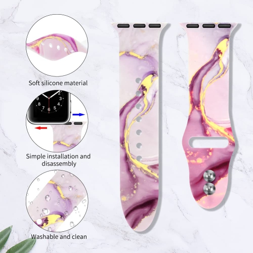 Apple Watch Band 38mm 40mm 41mm for Women Men, Soft Silicone Replacement Strap Sport Band for iWatch Band Series SE/SE 2/9/8/7/6/5/4/3/2/1