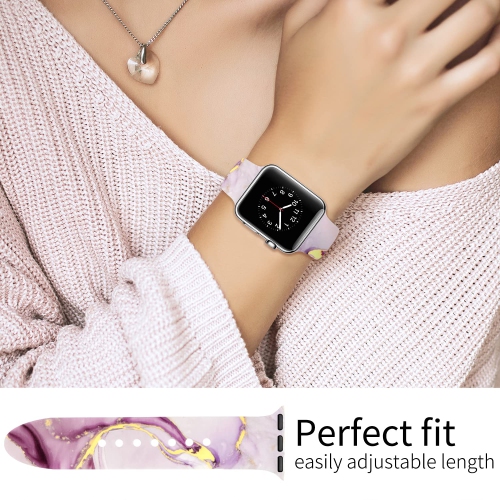 Apple Watch Band 38mm 40mm 41mm for Women Men, Soft Silicone Replacement Strap Sport Band for iWatch Band Series SE/SE 2/9/8/7/6/5/4/3/2/1