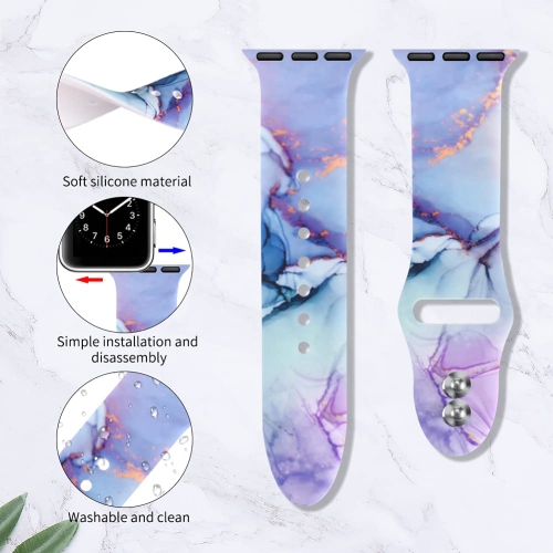 Apple Watch Band 38mm 40mm 41mm for Women Men, Soft Silicone Replacement Strap Sport Band for iWatch Band Series SE/SE 2/9/8/7/6/5/4/3/2/1