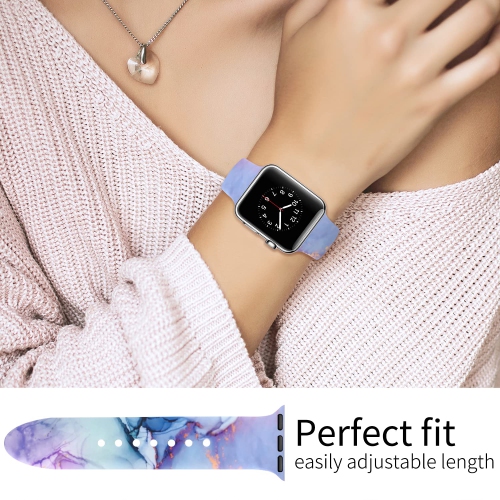 Apple Watch Band 38mm 40mm 41mm for Women Men, Soft Silicone Replacement Strap Sport Band for iWatch Band Series SE/SE 2/9/8/7/6/5/4/3/2/1