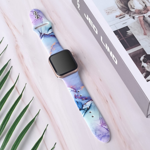 Apple Watch Band 38mm 40mm 41mm for Women Men, Soft Silicone Replacement Strap Sport Band for iWatch Band Series SE/SE 2/9/8/7/6/5/4/3/2/1