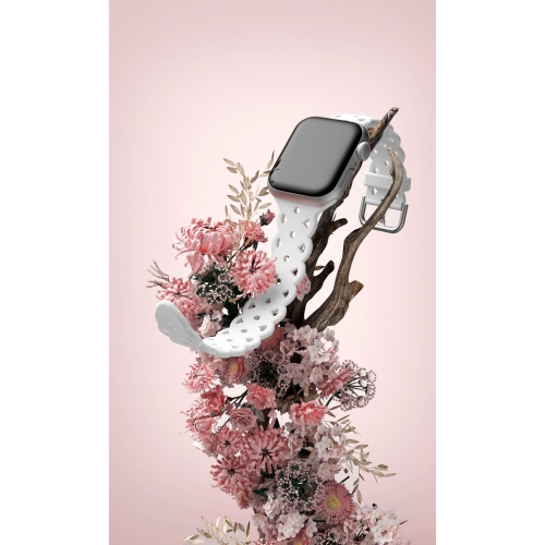 Lace Silicone Bands Compatible with Apple Watch Band 42mm 44mm 45mm 49mm for Women Men, Hollow-Out Design Wristbands Soft Sport Straps for iWatch