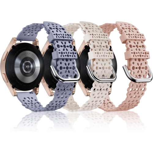 Paquet de 3 bracelets actifs en silicone de 2&nbsp;mm pour Galaxy Watch 6/5/4 40/44&nbsp;mm de Samsung, 5 Pro 45&nbsp;mm, 4 Classic 42/46&nbsp;mm, 3