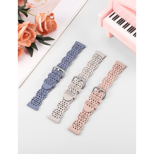 Paquet de 3 bracelets actifs en silicone de 2&nbsp;mm pour Galaxy Watch 6/5/4 40/44&nbsp;mm de Samsung, 5 Pro 45&nbsp;mm, 4 Classic 42/46&nbsp;mm, 3