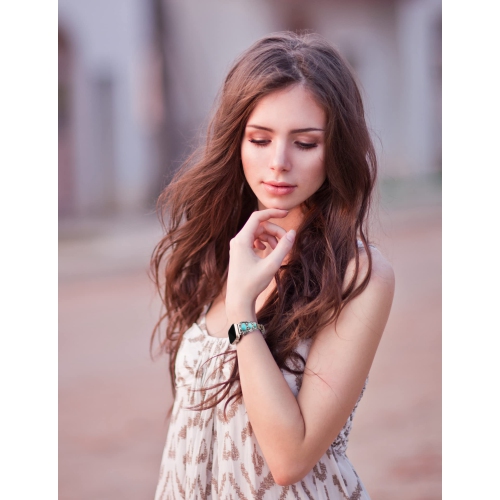 Leather Bracelet Compatible with Apple Watch Band 49mm 45mm 44mm 42mm Women Vintage Turquoise Bohemian Stone Jewelry Designer Strap for iWatch Series