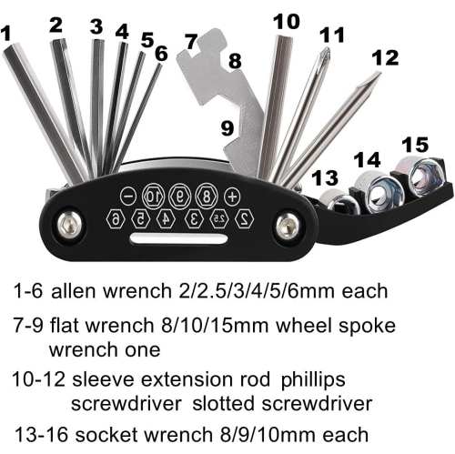 Bike Repair Kit, Home Bike Portable Patches Fixes Tool with Bicycle Repair Bag & Bicycle Tire Pump for Mountain Bike and Road Bike Camping Travel