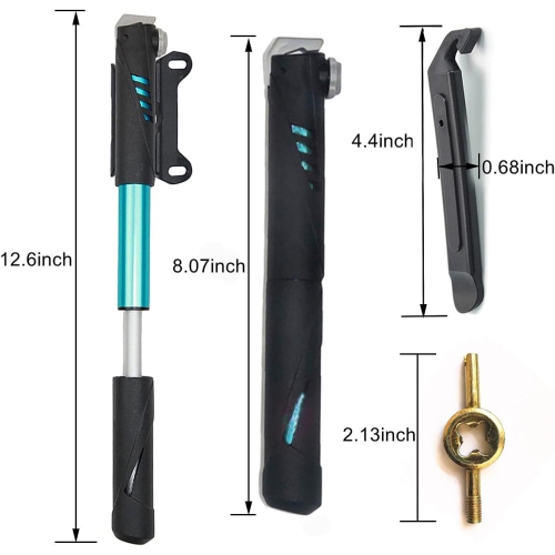 Bike Repair Kit, Home Bike Portable Patches Fixes Tool with Bicycle Repair Bag & Bicycle Tire Pump for Mountain Bike and Road Bike Camping Travel