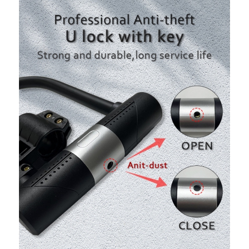 Heavy Duty Bike U Lock 14mm Shackle x 1.8m Cable Hardened Steel Bicycle Lock Anti-Theft D Lock with Mounting Bracket & 2 Keys, Certified for Road,