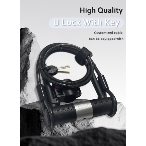 Heavy Duty Bike U Lock 14mm Shackle x 1.8m Cable Hardened Steel Bicycle Lock Anti-Theft D Lock with Mounting Bracket & 2 Keys, Certified for Road,