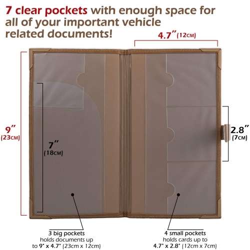 Assurance auto et porte-cartes d'enregistrement – Boîte à gants de rangement pour documents – Support de documents essentiels pour l'auto pour les