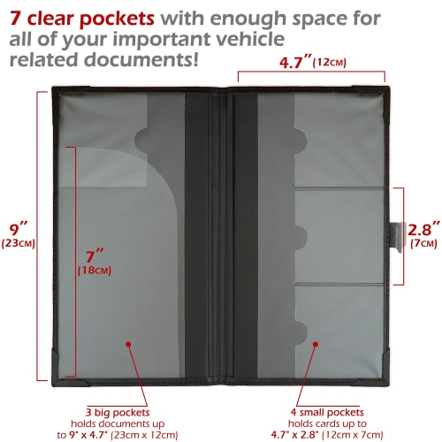 Assurance auto et porte-cartes d'enregistrement – Boîte à gants de rangement pour documents – Support de documents essentiels pour l'auto pour les