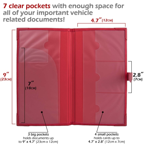 Auto Insurance and Registration Card Holder - Vehicle Glove Box Document Organizer - Car Essential Paperwork Holder for DMV, AAA, Contact Information