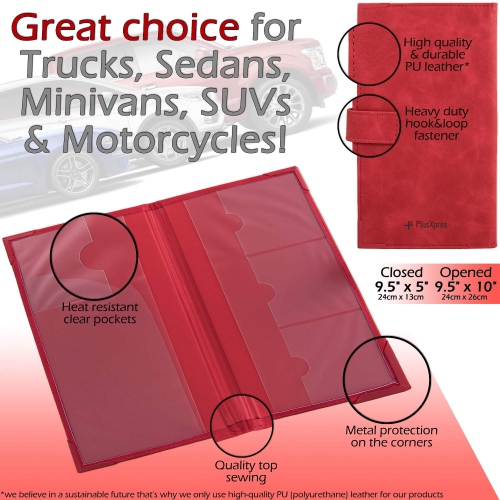 Auto Insurance and Registration Card Holder - Vehicle Glove Box Document Organizer - Car Essential Paperwork Holder for DMV, AAA, Contact Information