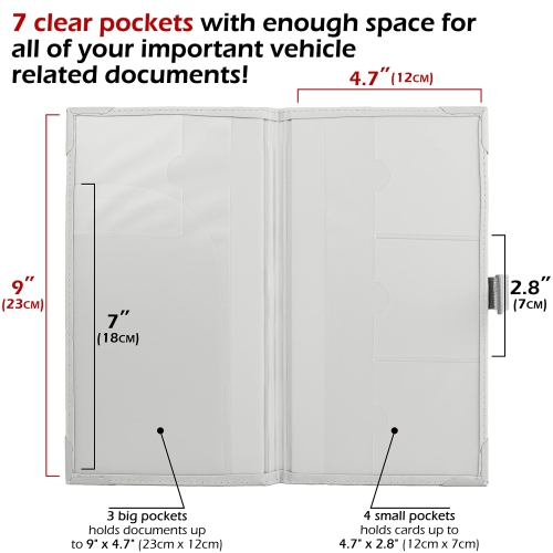 Auto Insurance and Registration Card Holder - Vehicle Glove Box Document Organizer - Car Essential Paperwork Holder for DMV, AAA, Contact Information