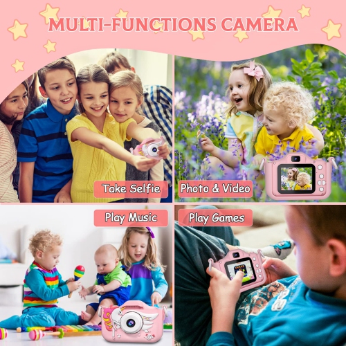 Kids Camera Toys for 3-12 Year Old Boys/Girls, Kids Digital Camera for Toddler with Video, Christmas Birthday Festival Gifts for Kids, Selfie Camera