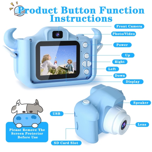 Kids Camera Toys for 9 10 11 12 Year Old Boys/Girls, Kids Digital Camera for Toddler with Video, Christmas Birthday Festival Gifts for Kids, Selfie