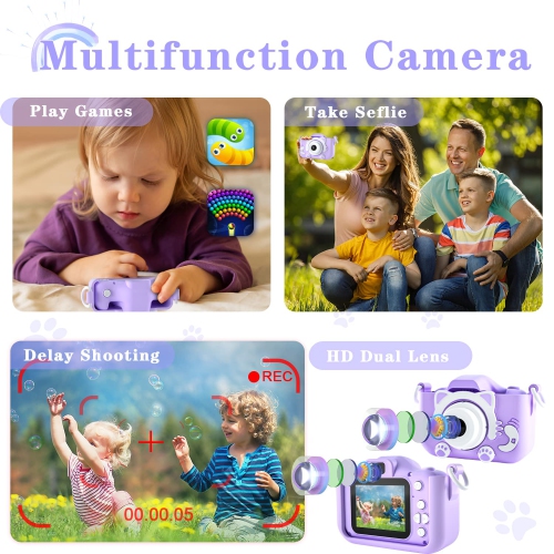 Kids Camera Toys for 3-12 Year Old Boys/Girls, Kids Digital Camera for Toddler with Video, Christmas Birthday Festival Gifts for Kids, Selfie Camera