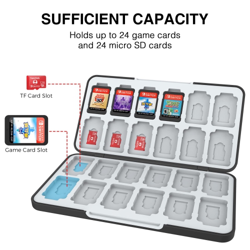Game Card Case for Nintendo Switch&Switch OLED&Switch Lite Game Card, Custom Pattern Switch Game Memory Card Storage with 24 Game Card Slots and 24