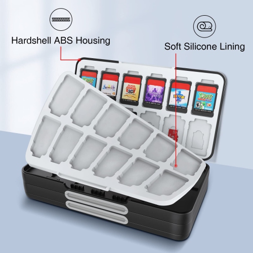 Game Card Case for Nintendo Switch and Switch OLED,Customized Pattern Nintendo Switch Lite Game Card Storage Case with 72 Game Card Slots and 24