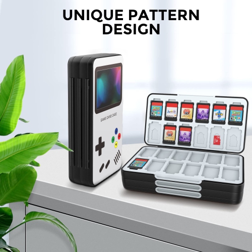 Game Card Case for Nintendo Switch and Switch OLED,Customized Pattern Nintendo Switch Lite Game Card Storage Case with 72 Game Card Slots and 24