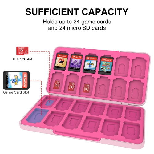 Game Card Case for Nintendo Switch&Switch OLED&Switch Lite Game Card, Custom Pattern Switch Game Memory Card Storage with 24 Game Card Slots and 24