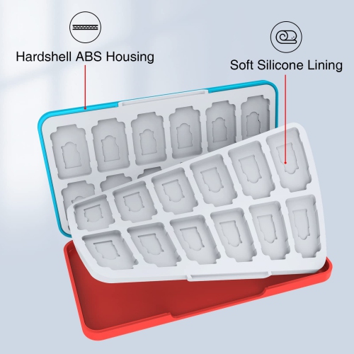 Game Card Case for Nintendo Switch Game Card, Custom Pattern Switch Game Memory Card Storage with 24 Game Card Slots and 24 Micro SD Card Slots.
