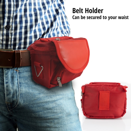 Travel Bag for Super Nintendo Mini Classic Edition - Fits Console + Cable + 2 Controllers - Includes Shoulder Strap + Carry Handle - RED