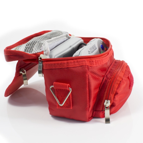 Travel Bag for Super Nintendo Mini Classic Edition - Fits Console + Cable + 2 Controllers - Includes Shoulder Strap + Carry Handle - RED