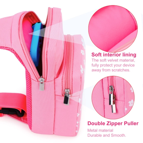 Cute Travel Bag for Nintendo Switch/OLED/Lite, Portable Shoulder Crossbody Sling Carrying Storage Backpack for NS Consolo, Charging Dock, Joy-Cons,