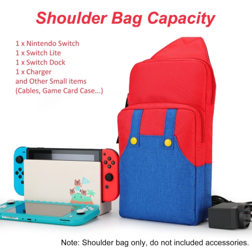 Cute Travel Bag for Nintendo Switch/ Lite / OLED, Portable Small Sling Crossbody Shoulder Carrying Storage Backpack for NS Consolo, Charging Dock,