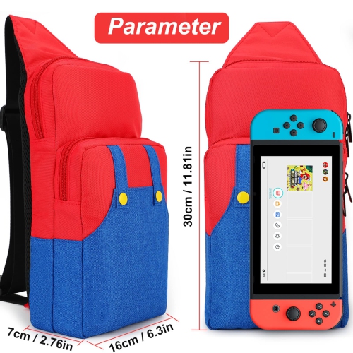 Cute Travel Bag for Nintendo Switch/ Lite / OLED, Portable Small Sling Crossbody Shoulder Carrying Storage Backpack for NS Consolo, Charging Dock,