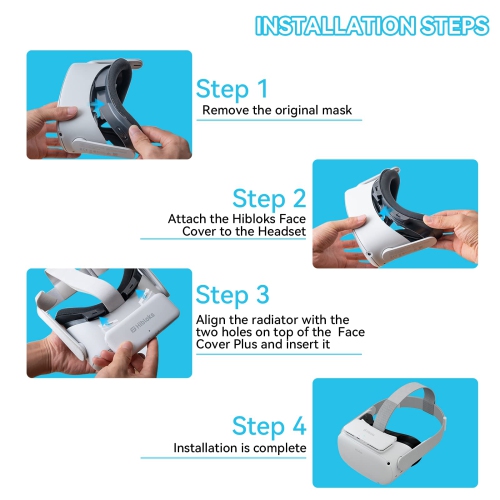 HiBloks Cooling Fan Face Cover for Meta/Oculus Quest 2 Accessories, Soft Lycra Cotton Face Cover, Quest 2 Cooling Fan Active Air Circulation