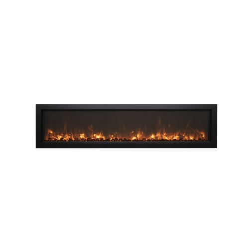 Amantii BI-50-SLIM-OD-OOB-9 Electric Fireplace –Refurbished(Good)- Built-in only with black steel surround