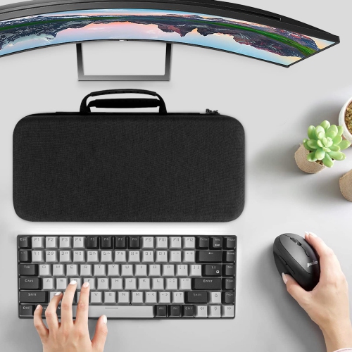 75% Keyboard Case, Hard Shell Travel Carrying Bag for 84 Key Wireless Portable Keyboard, Compatible with Keychron K2, Logitech POP Keys Mechanical,