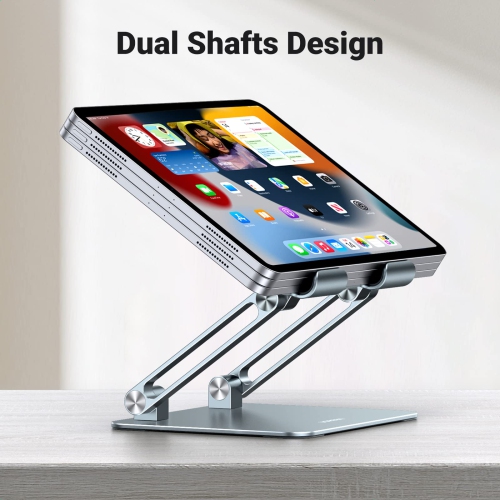 Tablet Stand Holder for Desk, Aluminum Desktop Tablet Holder Dock Adjustable Foldable Riser Compatible with iPad Pro 12.9, 9.7, 10.5, iPad Air, iPad