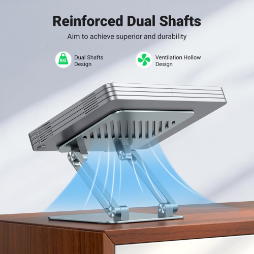 Tablet Stand Holder for Desk, Aluminum Desktop Tablet Holder Dock Adjustable Foldable Riser Compatible with iPad Pro 12.9, 9.7, 10.5, iPad Air, iPad