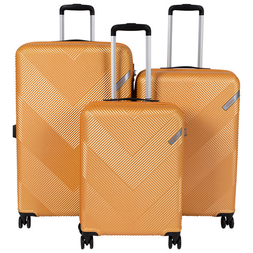 Gold hardside luggage on sale